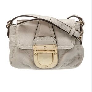 Michael Kors Taupe Brown Leather Carlton Crossbody Bag​​​​​
